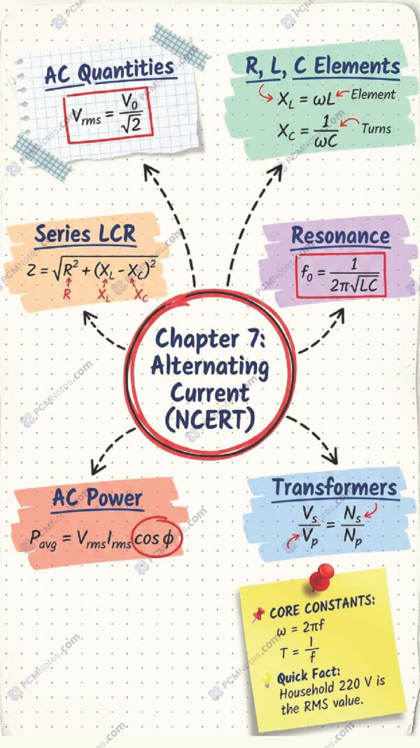 Alternating Current - Class 12 Physics Notes PDF | PCMNotes